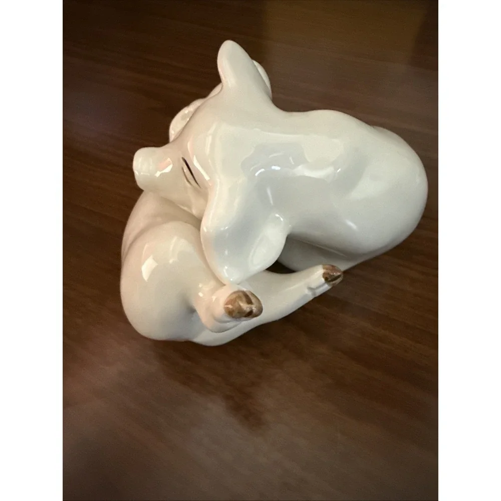 Vintage Fitz and Floyd Nesting Pigs Salt and Pepper Shaker Set Ceramic 1976